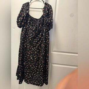 SHEIN Black Floral Long Sleeve Dress